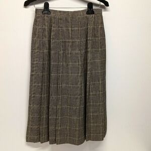 Vintage Pendleton gray pleated skater midi 100% virgin wool skirt Sz 8 highwaist
